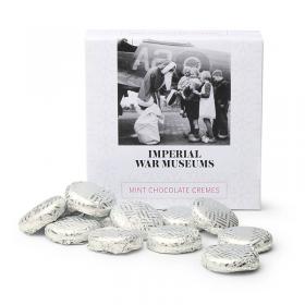 christmas mint chocolate cremes in silver foil and christmas packaging imperial war museums gifts main image